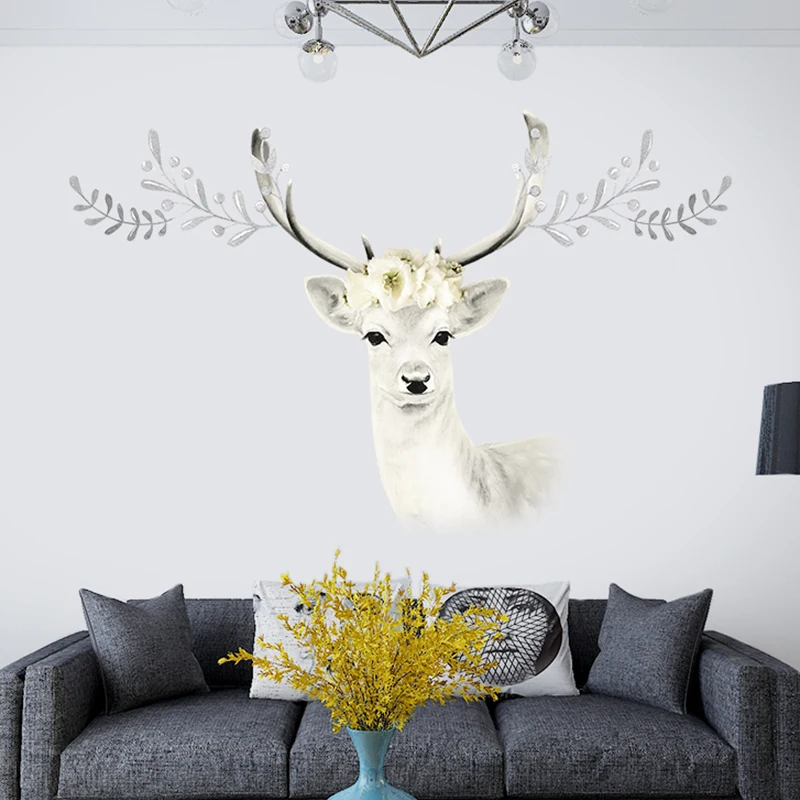 Креативные настенные стикеры в виде оленя украшение для детской комнаты