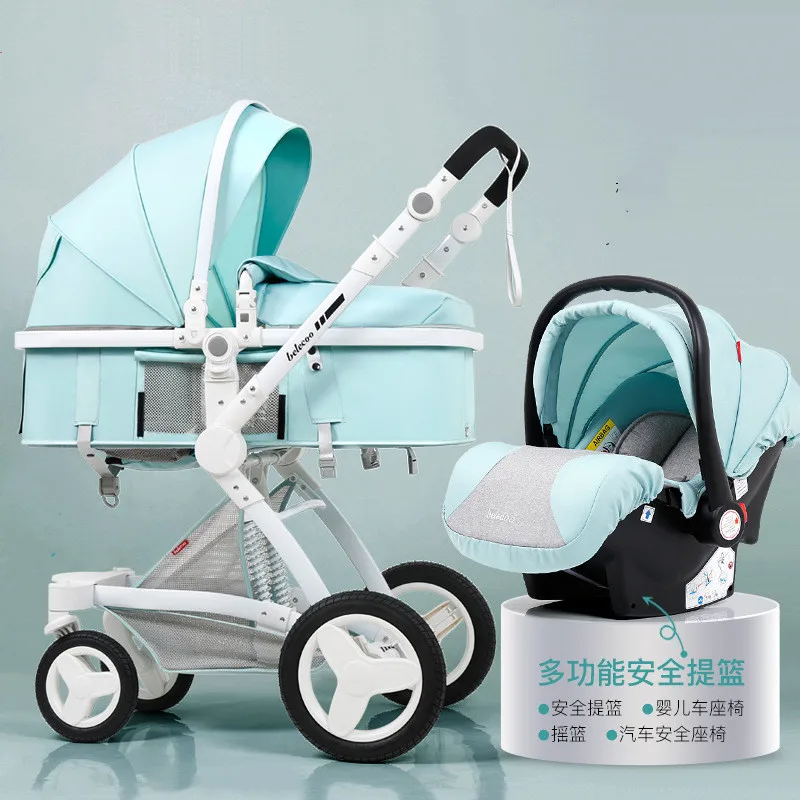 Belecoo детская коляска 2 в 1 для новорожденного четыре колеса лежа и сидения Детская