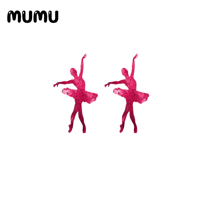 Новинка 2020 силуэт балерины серьги-гвоздики современный танцор акриловые серьги