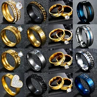 2022 new fashion high quality romantic couple ring set for women lovers party wedding rhinestone crystal rings jewelry gift