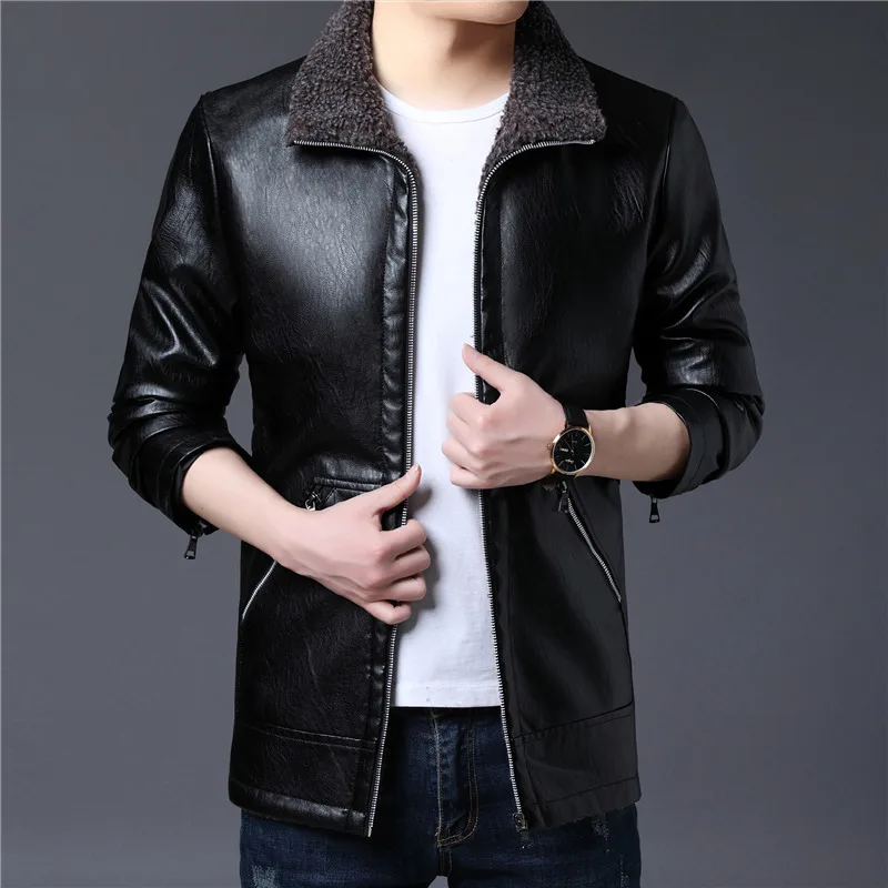 Новинка 2020 Лидер продаж осенняя мужская кожаная свободная повседневная куртка