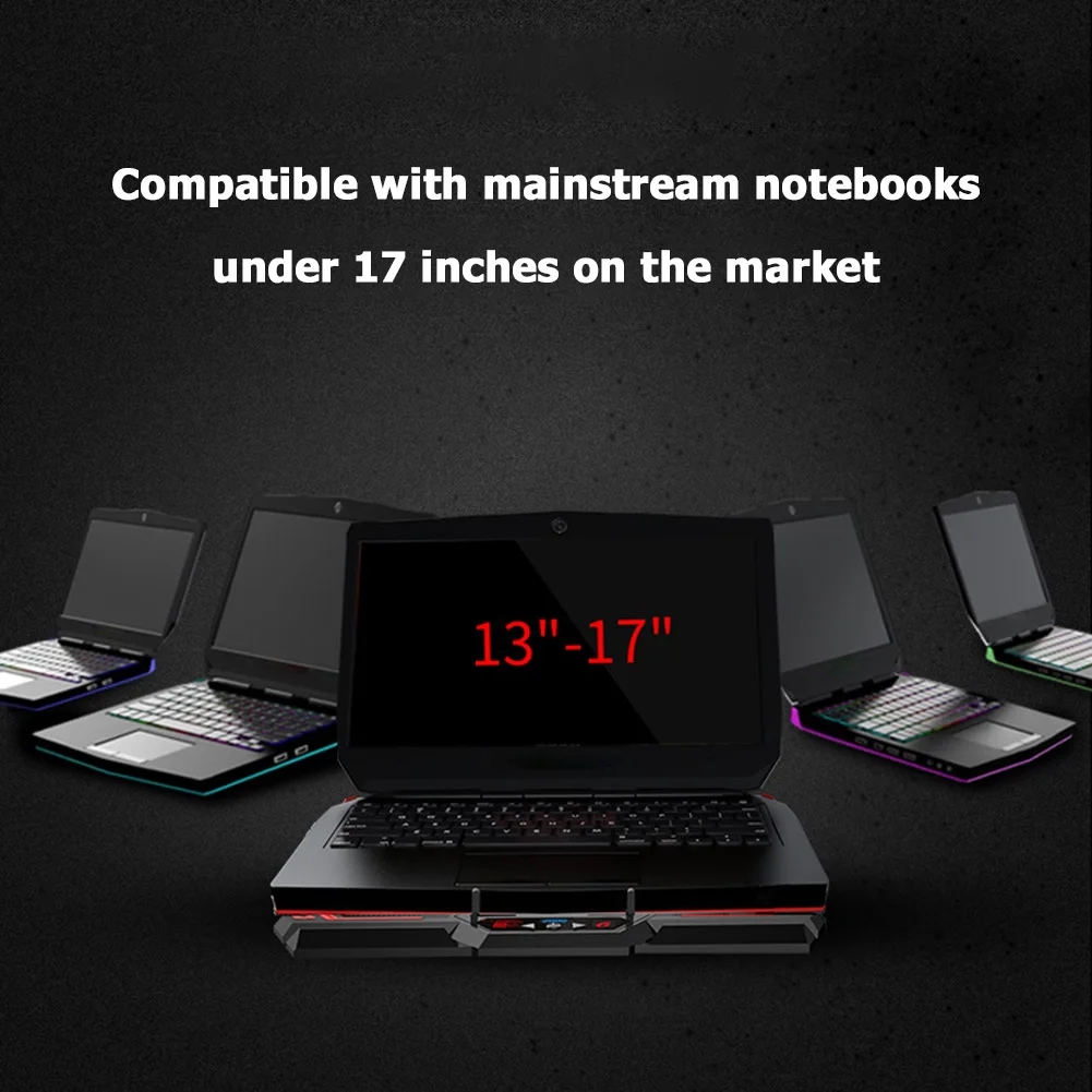 Gaming Laptop Cooler Portable USB Cooling Pad Stand with 6 Quiet LED Fan for 13-17 inch Notebook PC Accessories |