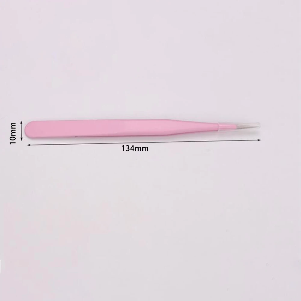 Розовый пинцет для бровей прямой Изогнутый удаления волос из нержавеющей стали и