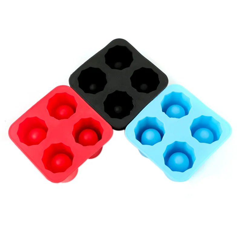 1pc Random Color Бар вечерние напиток льда лоток Прохладный Форма ледяной кубик для заморозки формы льда прессформы можно употреблять чашкой 4-Кубок льда прессформы чашки Кухня инструменты - Цвет: 1pc Random Color