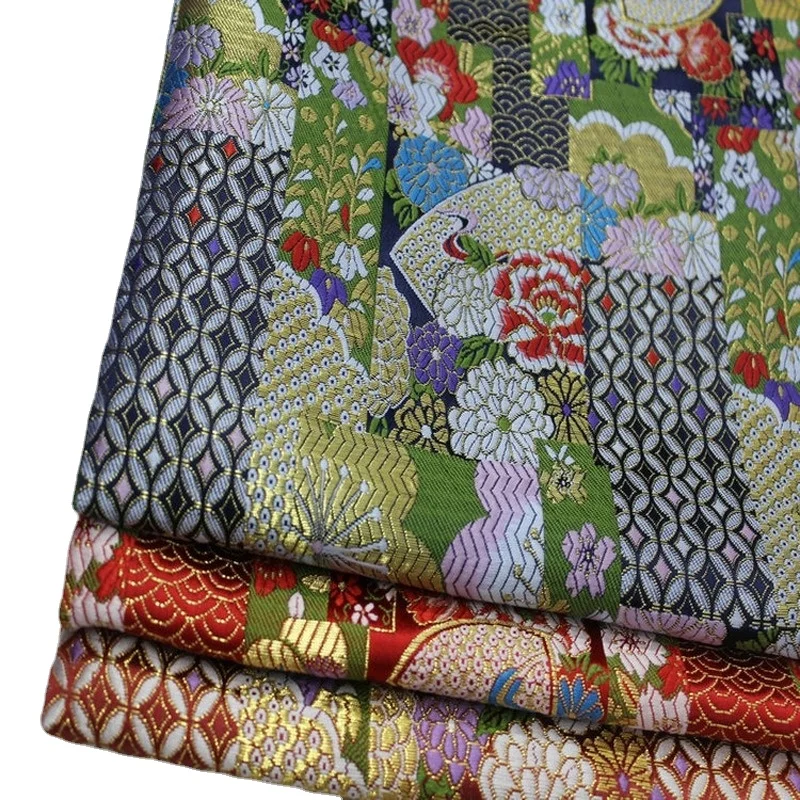

Wide 28" Kimono Cos Dress Mongolian Robe Material lace Trim Cloth Silk Jacquard Brocade Fabric / Japanese-Korean style