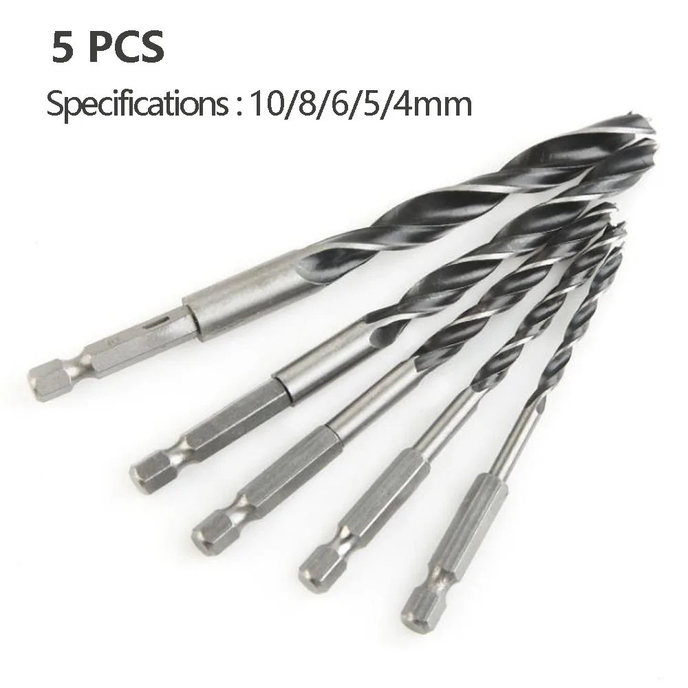 

4/5/6/8/10mm Drill Bits Tungsten Carbide Tipped Concrete Brick Stone Drilling Set 1/4" Hex Shank Wood HCS Tool Accessories