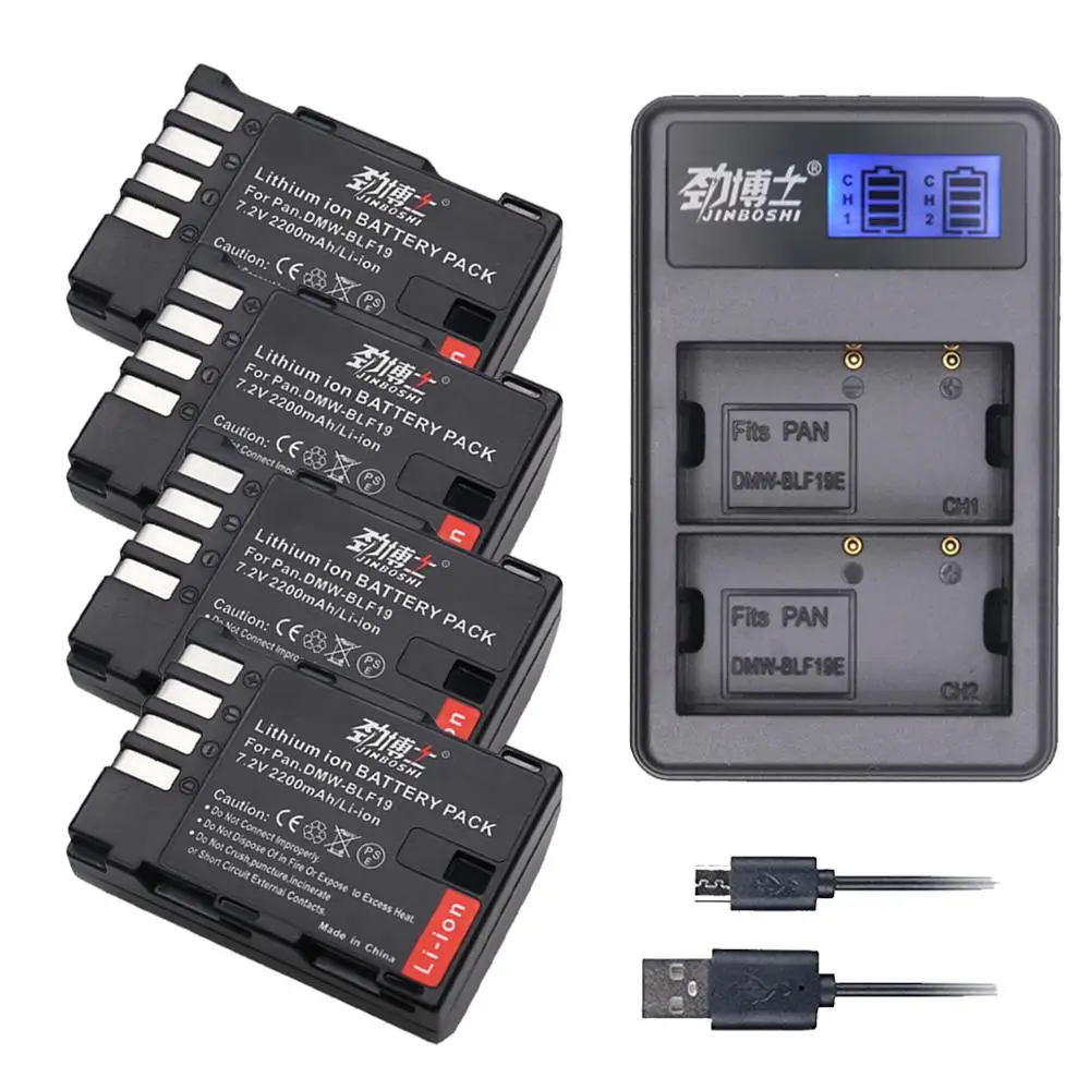 4X DMW BLF19 BLF19E BLF19PP ДМВ Батарея + USB Зарядное устройство для цифрового фотоаппарата