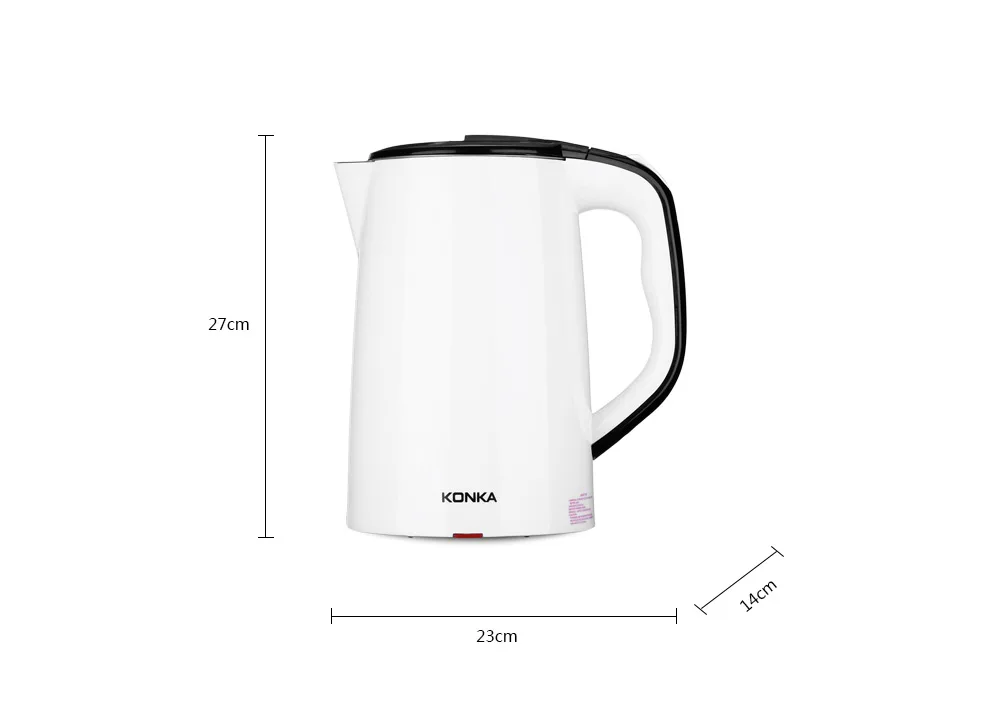 KONKA KEK-15DG1585 чайник для воды 1500 Вт 1.5л быстрое закипание нержавеющая сталь АБС-пластик Электрический чайник с Светодиодный индикатор