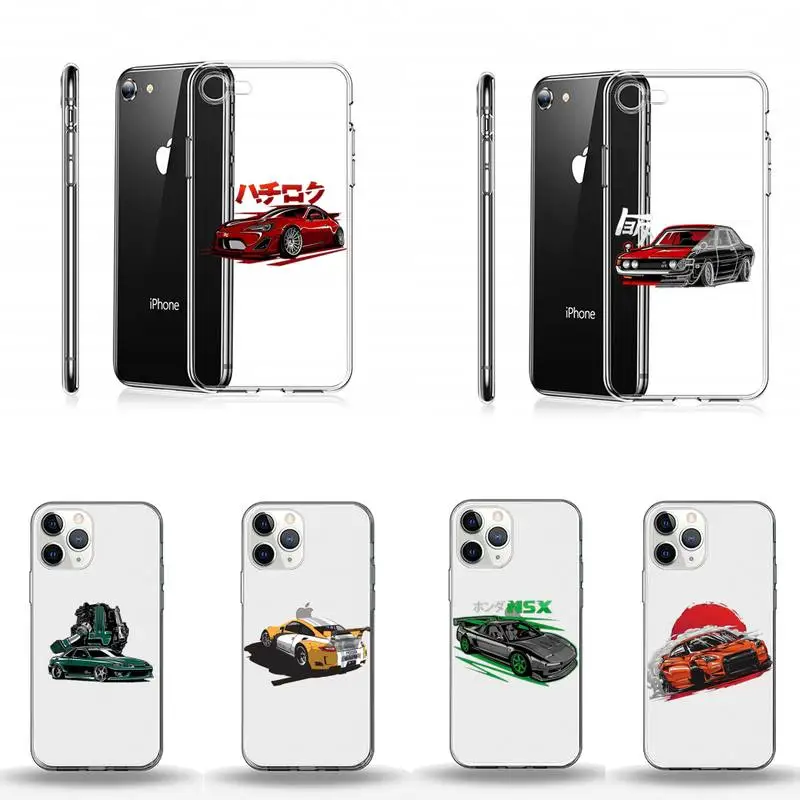 

Cool Japan JDM Sports Car Comic Phone Case Transparent for iPhone Samsung A S 11 12 6 7 8 9 10 20 Pro X XS Max XR Plus lite