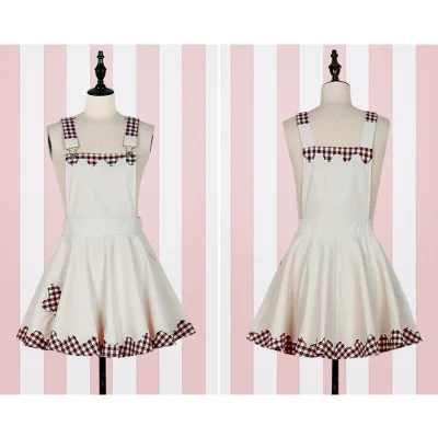 Milk tea skirt Новинка года; сезон весна; милое платье в японском студенческом стиле для девочек; кружевное платье в клетку для девочек; платье в стиле Лолиты - Цвет: Milk tea skirt
