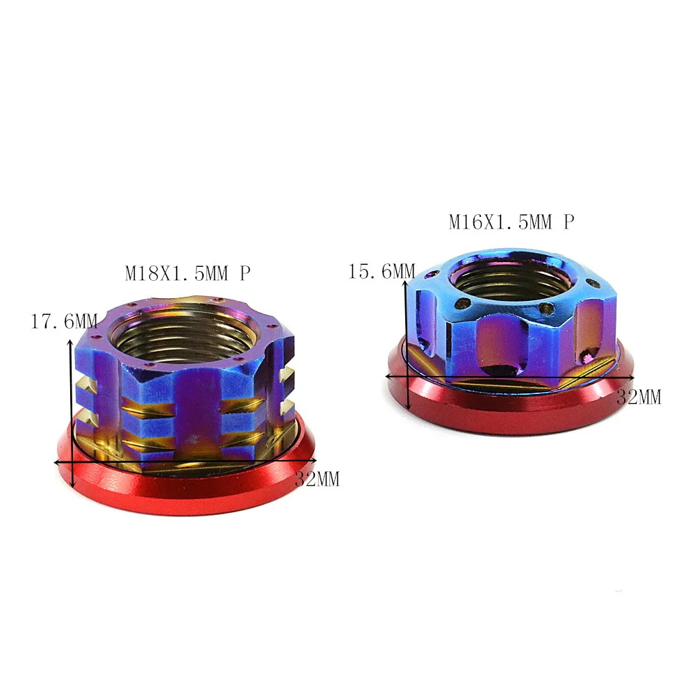 Колесо мотоцикла осевой винт гайка 304 нержавеющая сталь M16 M18 1,5 мм шаг для Электродвигатель в колесной ступице Honda Yamaha Kawasaki скутер