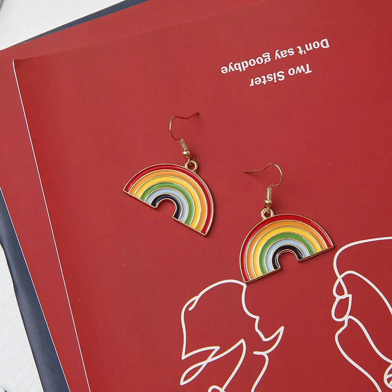 Новинка лидер продаж модные серьги капельки с увеличенной радугой для женщин 2020