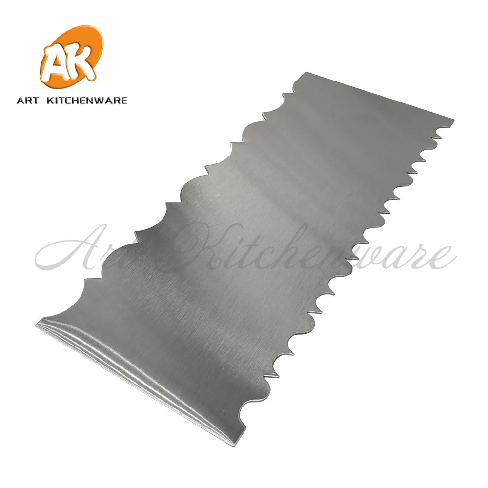 Двухсторонний скребок для торта расческа из нержавеющей стали крем масла