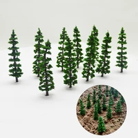 30pcs miniature tree 8 5cm dark green plastic trees diorama scale railway layout toys wargame scenery for sand table landscape