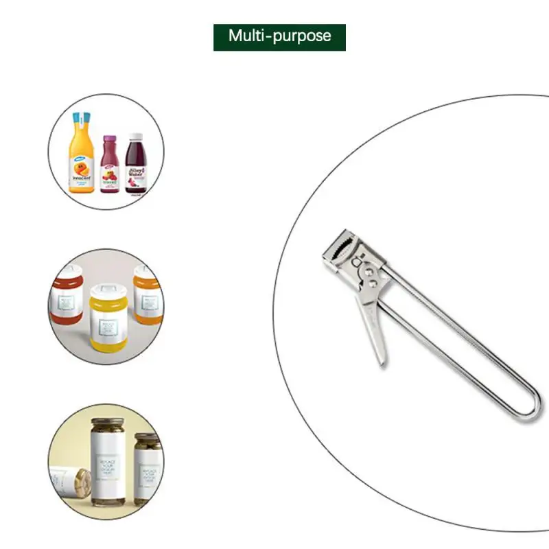 

1PC Kitchen Supplies Multifunctional Beer Bottle Opener Adjustable Can Opener Stainless Steel Manual Jar Lid Opener Gripper Home
