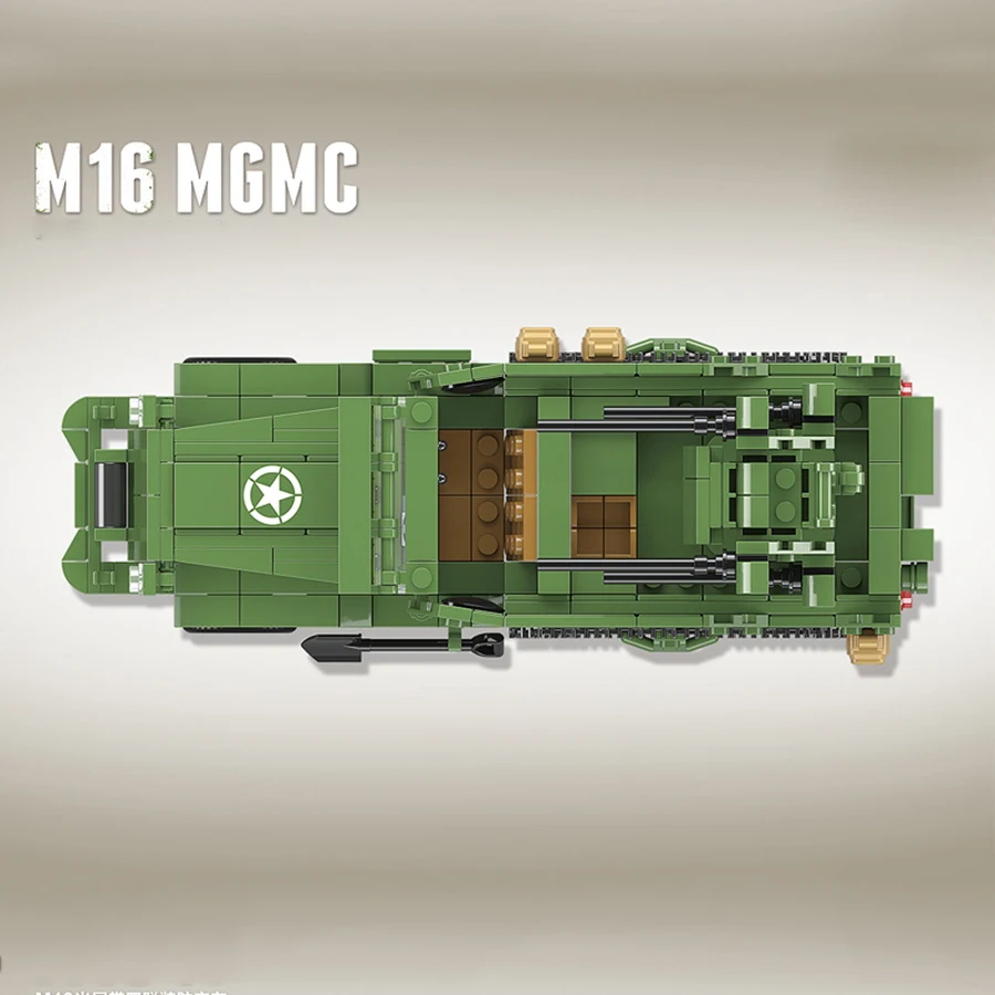 518 шт. просвечивающие военные США M16 MGMC WW2 модель танка автомобиля солдаты