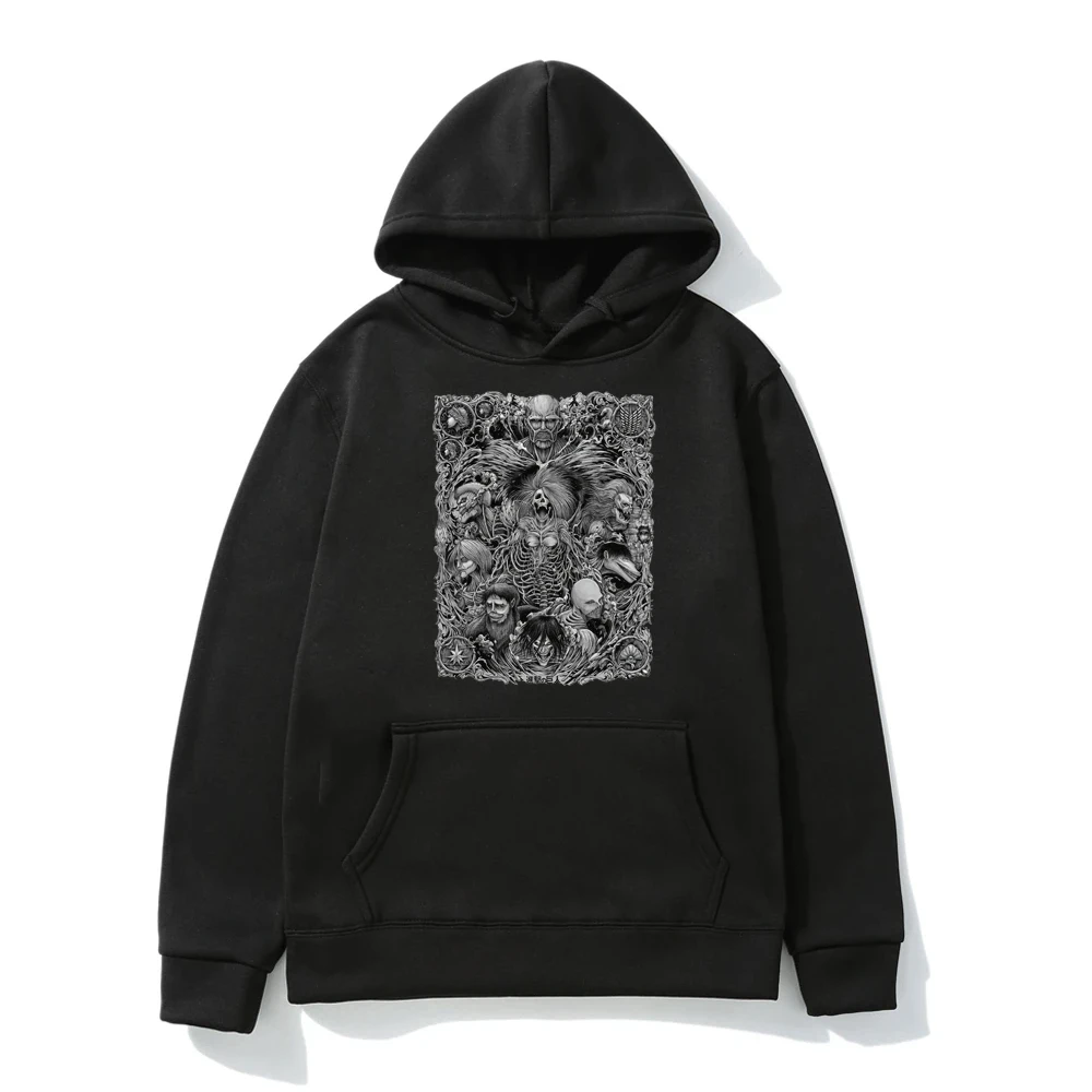 

Attack on Titan Season 4 The Nine Titans In One Picture Print Hoodies Japanese Streetwear Anime Hoodie Winter Fleece Pullover
