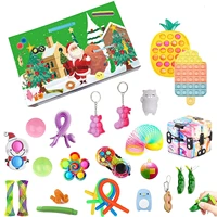 1 set christmas advent countdown calendar fidget toys kit popet stress relief squeeze toys pack christmas tree squishy kids toys