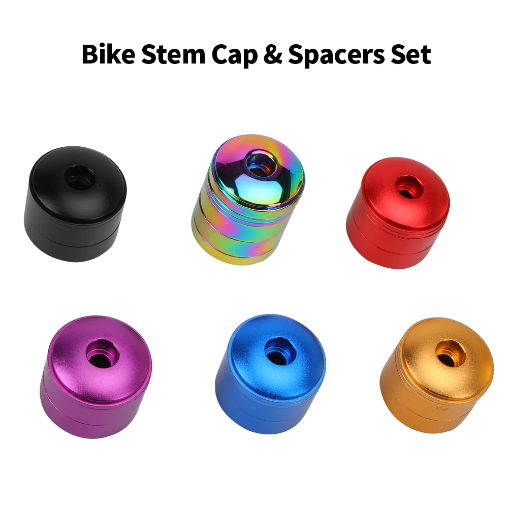 

Colorful Bicycle Stem Cap Spacers Set 4-6pcs Aluminum Spacers 1/8" Headset Stem Cover&Spacers Kit 2mm 5mm 10mm