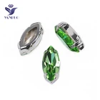 Yanruo 4200 все размеры Перидот забавные маркизы камнями цвет серебристый, Золотой схватка Strass удлиненный Кристалл Стразы для шитья