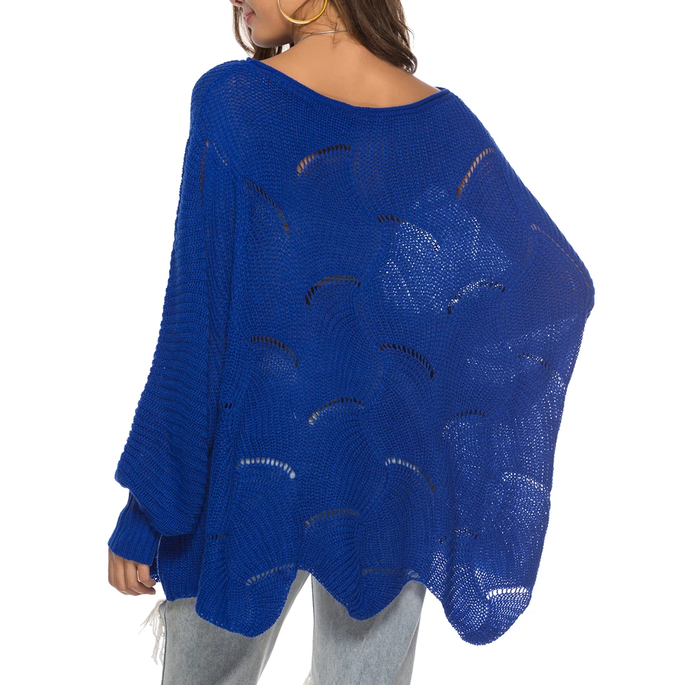 Женские Модные свободные свитера с рукавами летучая мышь сезон весна-осень