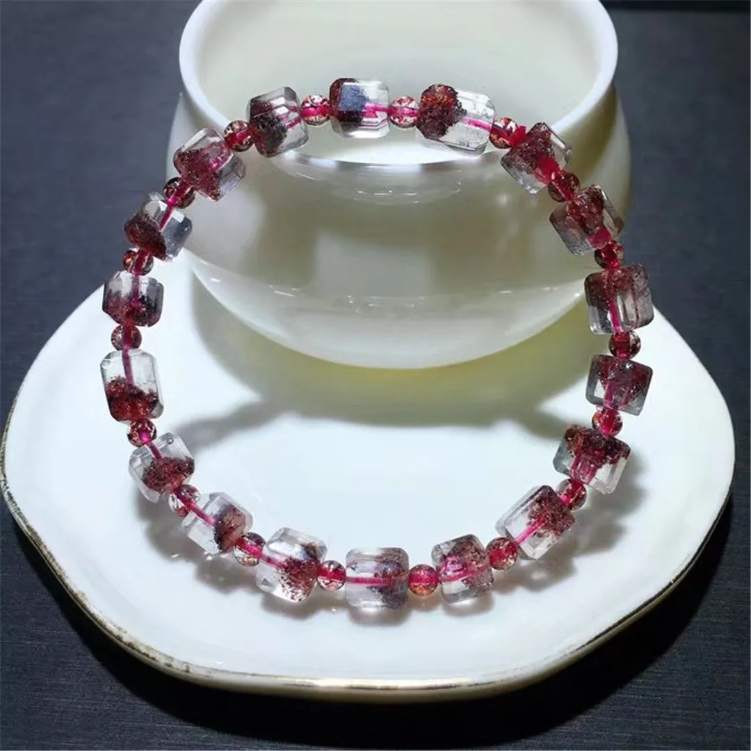 

6mm Natural Super Seven Gold Strawberry Quartz Bracelet For Women Lady Men Love Gift Melody Crystal Beads Strands Jewelry AAAAA