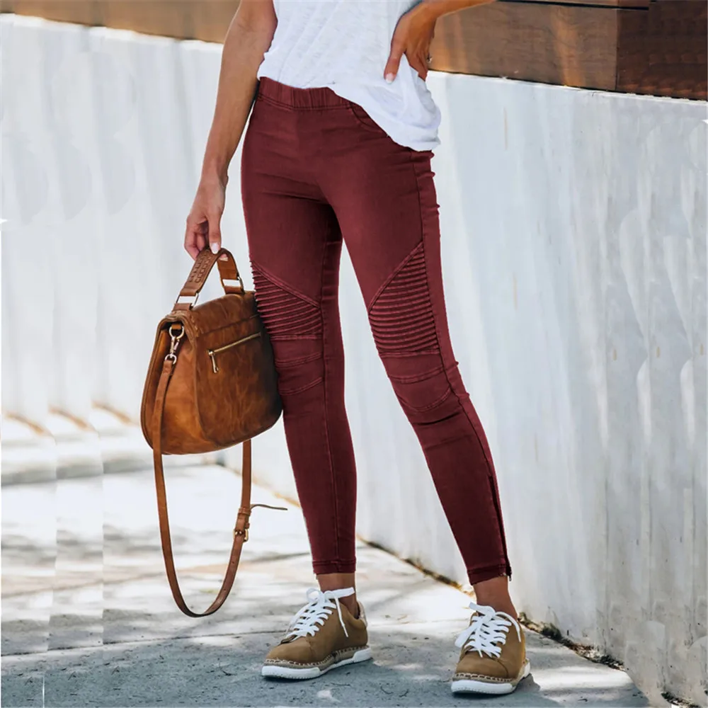 

PLUS SIZE New products for autumn and winter hot sexy slim-fit pants custom logo print on product and package from 1pc dropship