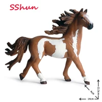 14411 5cm childrens toy maxima and eight horses figure wild horse racing solid simulation wild animal model plastic decoratio