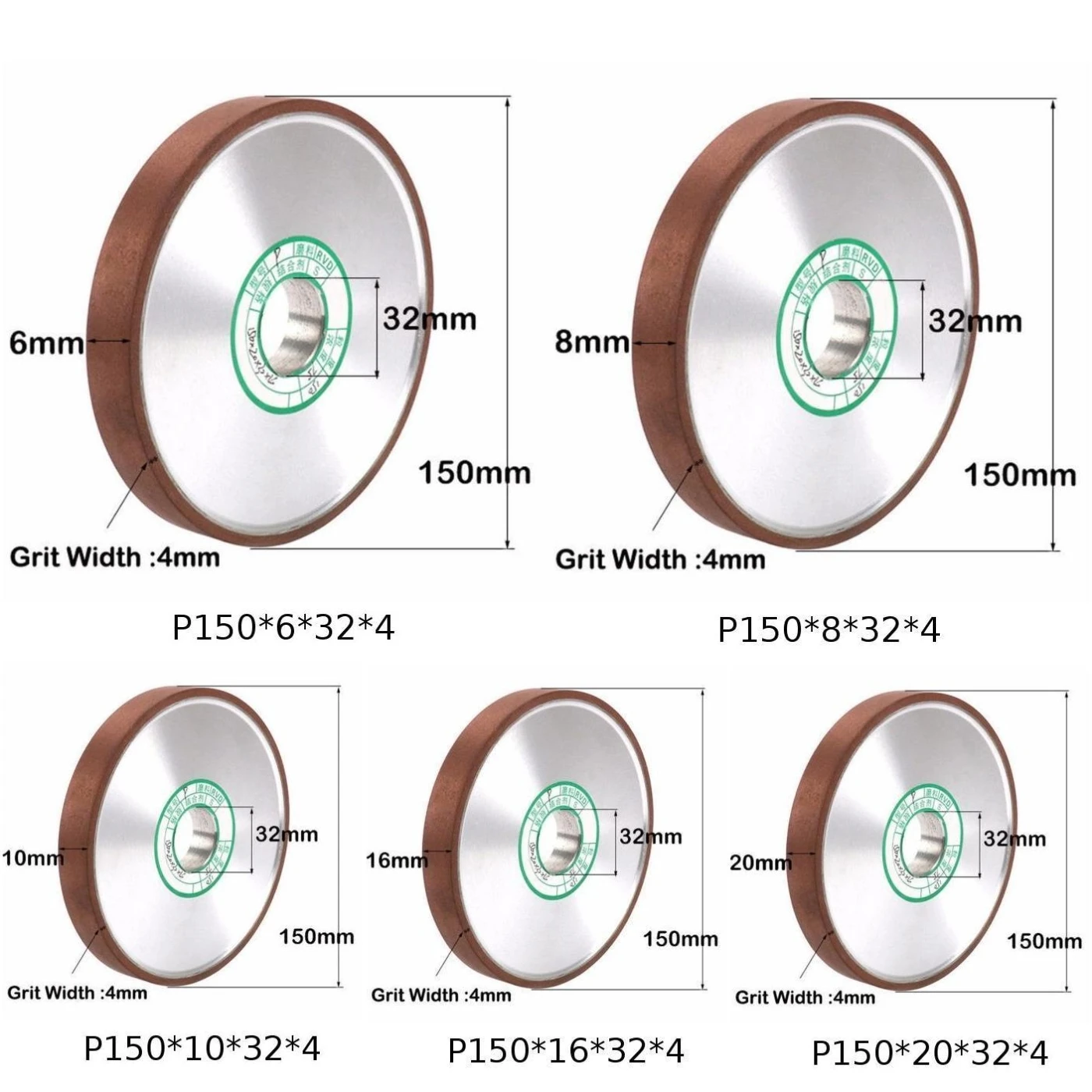 6 дюймов алмазный шлифовальный круг диск Карбид резак станок 5/4 &quotзернистость 150