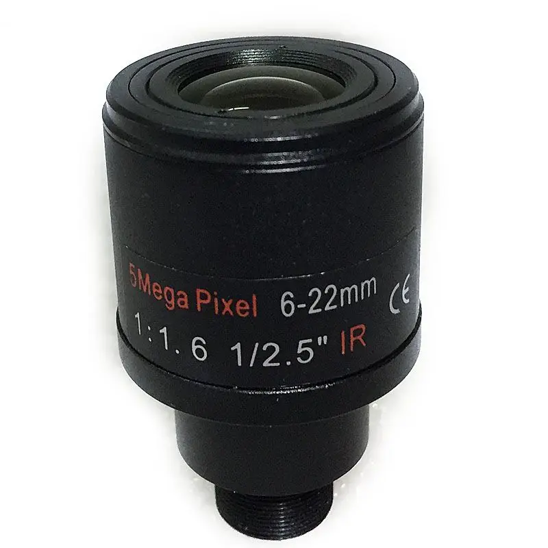 

CCTV lens 1/2.5 inch 6-22mm 5MP M12 mount varifocal Lens F1.6 For 4MP/5MP CMOS/CCD Sensor Security IP/AHD Camera
