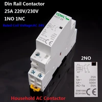 1pcs ac contactor 2no 1no 1nc 2p 16a25a 220v230v 5060hz din rail household ac modular contactor