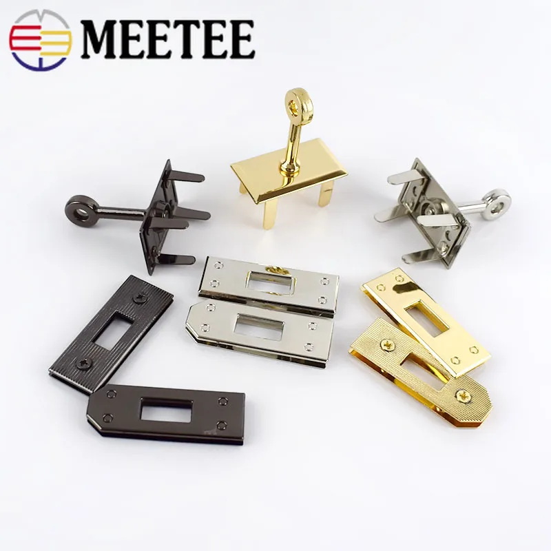 Meetee 1 комплект(3 шт.) металлический замок для сумки пряжки комбинированная застежка замок Сделай Сам багажная сумка кошелек Кожа ремесло фурнитура Аксессуары BD453