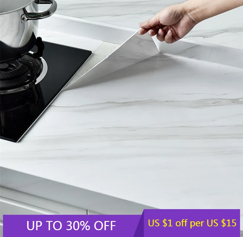 

3M / 5M Modern furniture desktop waterproof marble wallpaper vinyl self-adhesive wall stickers solid color home decoration