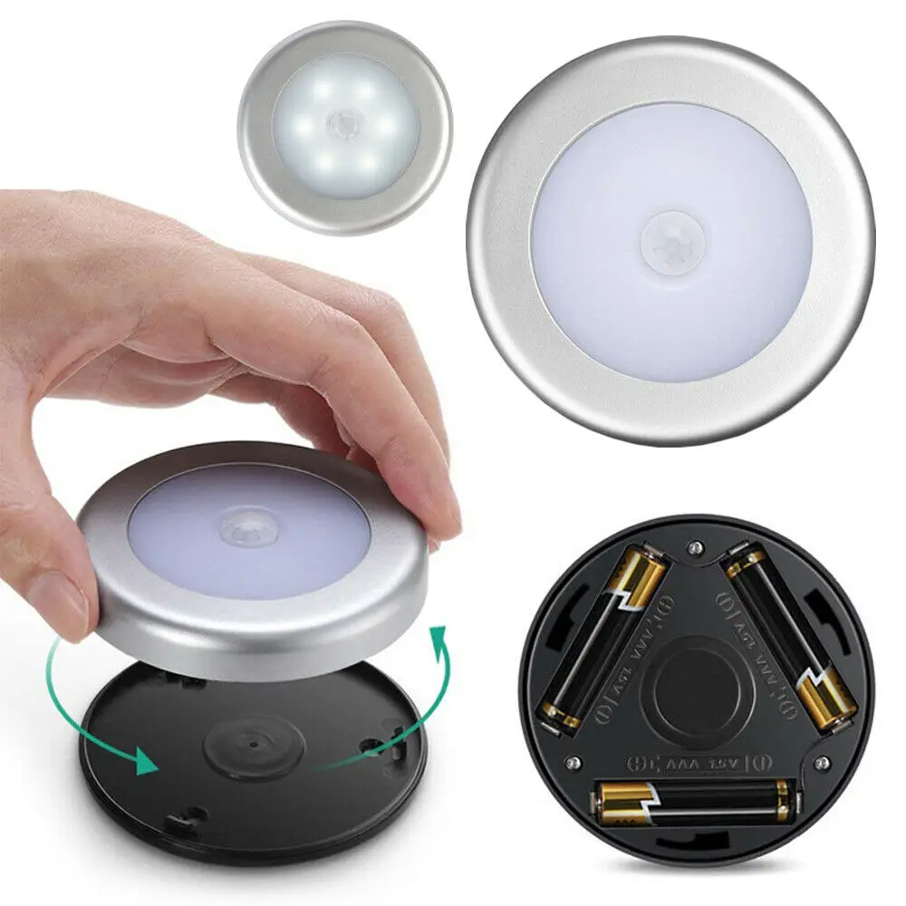 Ночник с датчиком движения 3/6 шт. круглый тонкий ночной Светильник для