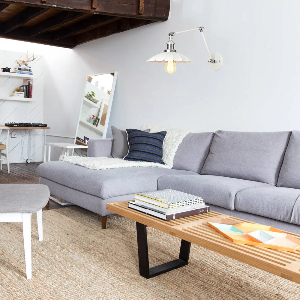 Настенный светильник в стиле индастриал светодиодные длинные железные и белые