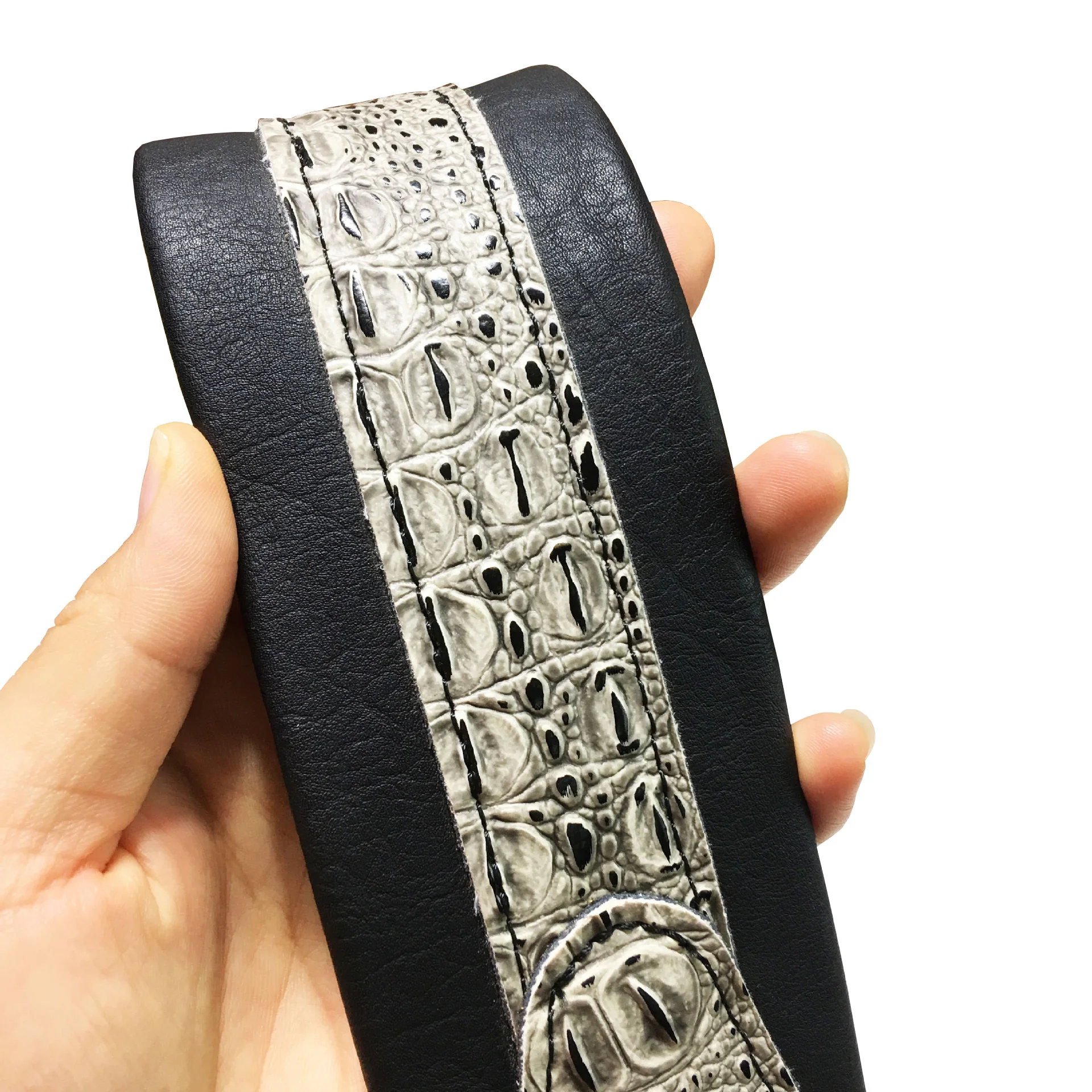 Bass Strap Crocodile Skin Embossed PU leather Electric Guitar Belt Acoustic Accessories | Спорт и развлечения