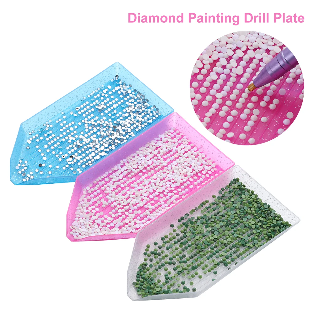 

Plastic Large Capacity 5D Diamond Painting Tray Drill Plate Storage Cross Stitch Embroidery Accessories Nail Art Beading Plates