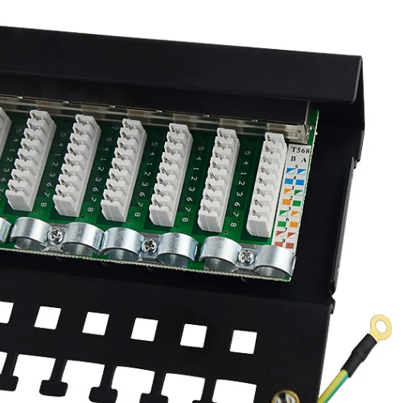 

Mini Desktop CAT 6A 8-Port Patch Panel Full Shielded, Available for Wall Mounting with Wall-Mount Screw Holes