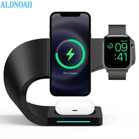 magnetic 4 in 1 wireless charger dock for iphone 13 12 pro max mini 15w qi fast charging station for airpods 3 apple watch 7 6 5