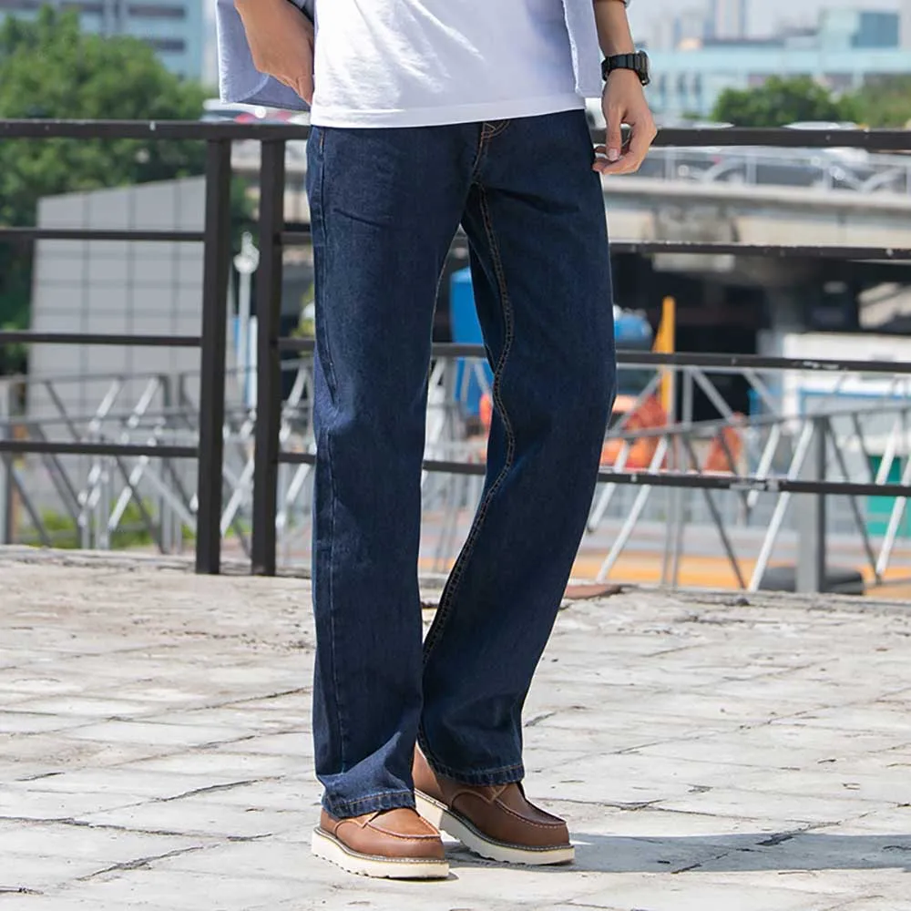 4 Season Straight Denim Men's Casual Jeans Loose Baggy Trousers Streetwear Plus Size Pants High Quality Clothing