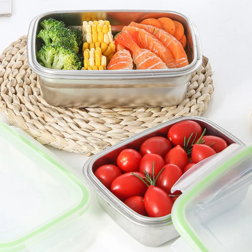 

Stainless Steel Sealing Crisper Heat Insulation Food Container for Home Office (Green, 350ML)