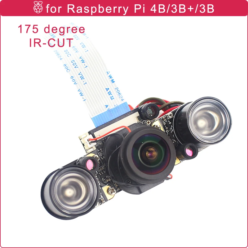 Raspberry Pi 4 Камера Ночное видение IR CUT рыбий глаз фокусное Регулируемый
