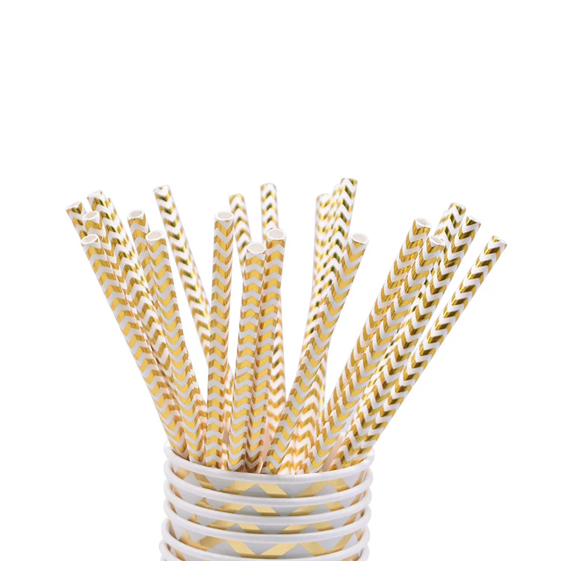 25pcs straws A 1 комплект золотые вечерние одноразовые столовые приборы бумажные карнавальные чашки пластины соломинки для свадебной вечеринки декор для дня рождения Детские принадлежности для душа - Цвет: 25pcs straws A