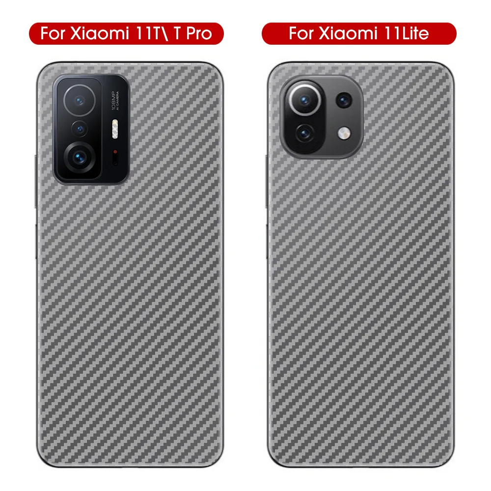 5 pack carbon fiber back film for xiaomi mi 11t 11 11lite 5g rear screen protector anti scratch cover skin 11t films not glass free global shipping