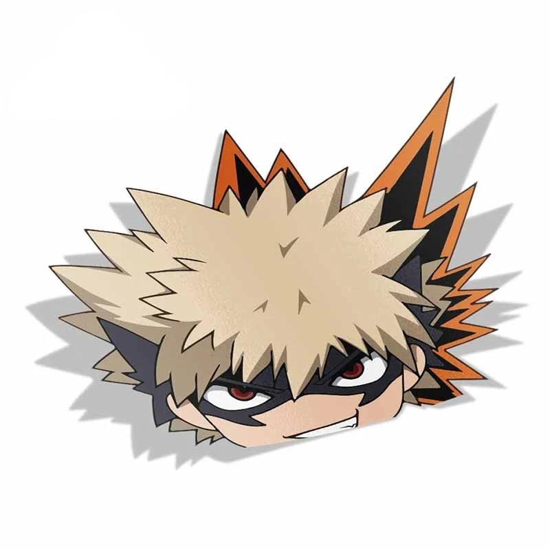 

Anime Graffiti for Katsuki Bakugo My Hero Academia Peek Big Head Anime Vinyl Car Sticker Window Trunk JDM Refit Creative Decals
