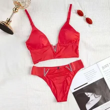 Fakuntn sutiã feminino, fato de biquíni, reunindo sutiã sexy, terno de roupa interior suave e respirável, biquini diamante feminino ajustável (1)