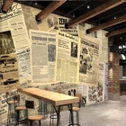 Пользовательские обои европейские и американские старые газеты Бар Кафе фон стены декоративная живопись