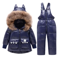 children snowsuit winter 30 degrees clothing set baby boy duck down jacket kids cartoon dinosaur coat jumpsuit infant overalls