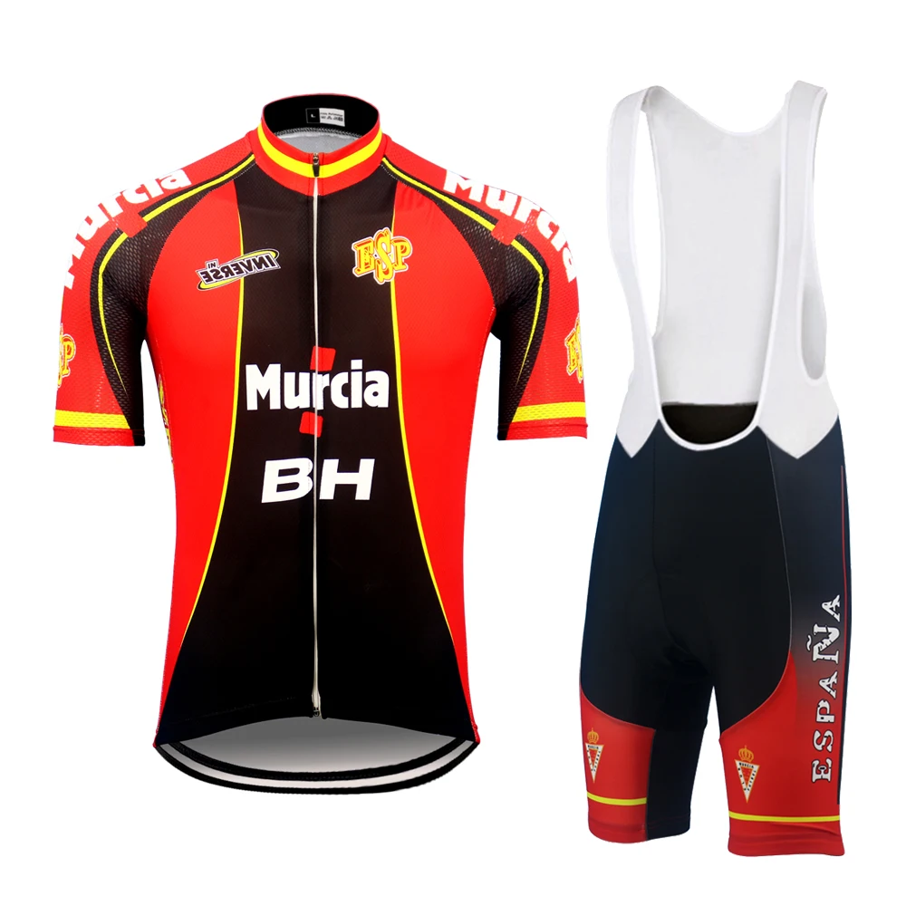 

Spanish Classic Men's Summer Cycling Jerseys Set 9D Gel Breathable Cushion Outdoor Sports Mountain Bike Sportswear Triathlon