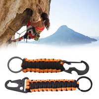 carabiner double head keychain for camping multipurpose survival tool outdoor keychain bottle opener tools camping gadgets